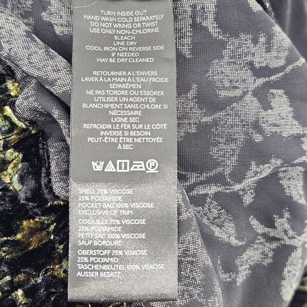 Anthropologie Somerset Velvet Pull-On Pants Wide Leg 1X Floral Velvet Elastic - Picture 5 of 6